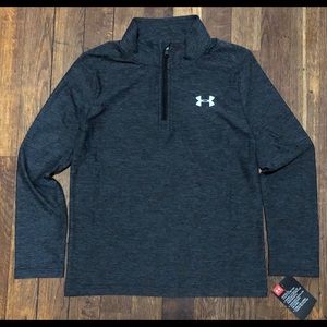 Under Armour Boys Youth 1/4 Zip Pullover Dark Gray